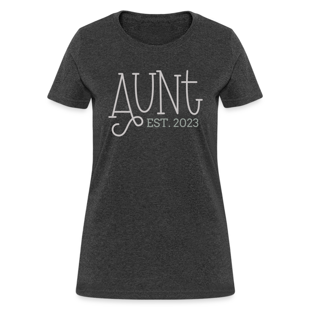 Aunt T-Shirt (Established - Customize Year) - heather black