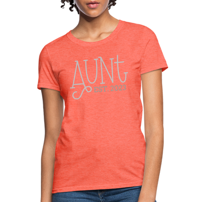 Aunt T-Shirt (Established - Customize Year) - heather coral