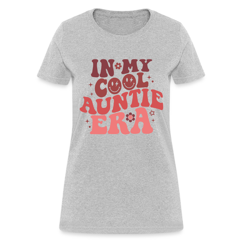 In My Cool Auntie Era Women's Contoured T-Shirt Color: heather gray