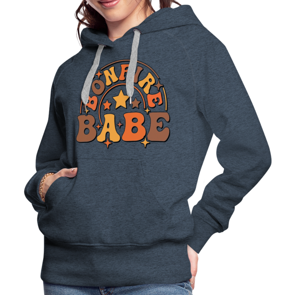 Bonfire Babe Women’s Premium Hoodie - heather denim