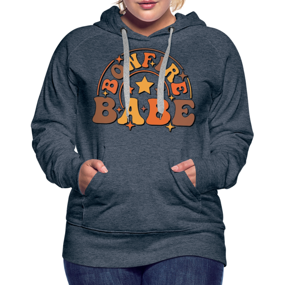 Bonfire Babe Women’s Premium Hoodie - heather denim