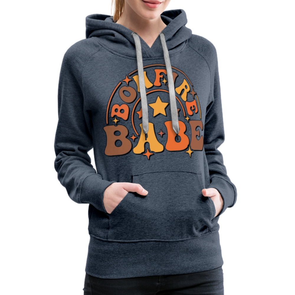 Bonfire Babe Women’s Premium Hoodie - heather denim