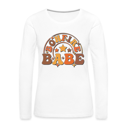 Bonfire Babe : Women's Premium Long Sleeve T-Shirt - white