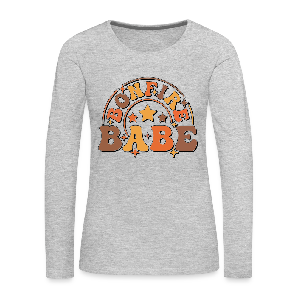 Bonfire Babe : Women's Premium Long Sleeve T-Shirt - heather gray