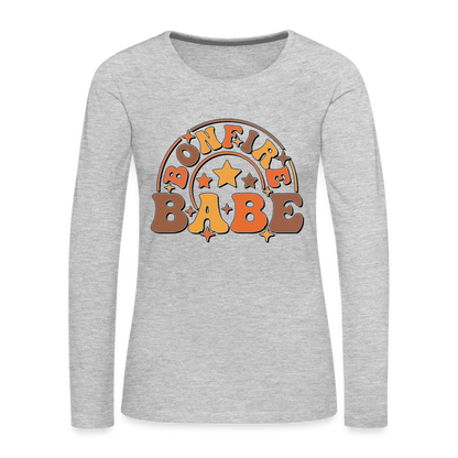 Bonfire Babe : Women's Premium Long Sleeve T-Shirt - heather gray