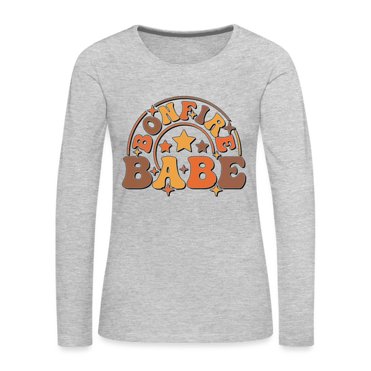 Bonfire Babe : Women's Premium Long Sleeve T-Shirt - heather gray