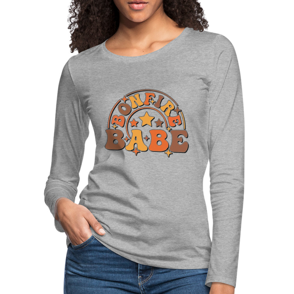 Bonfire Babe : Women's Premium Long Sleeve T-Shirt - heather gray