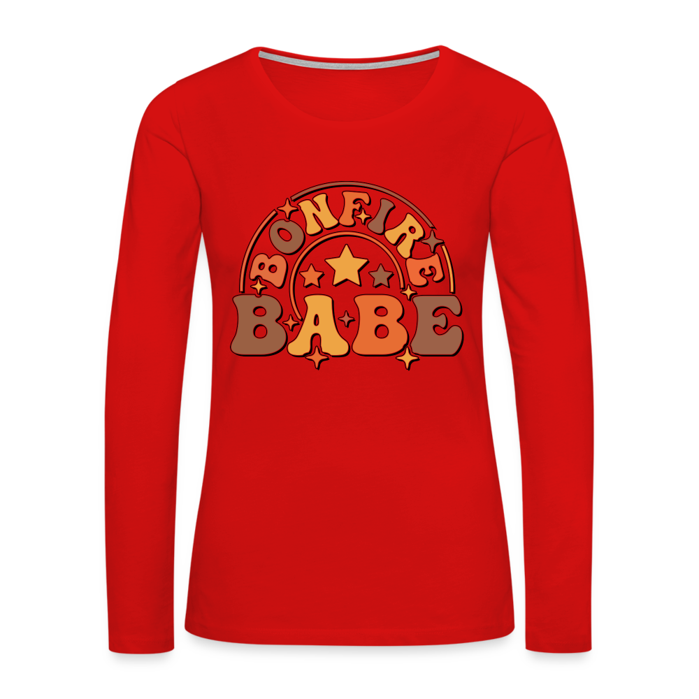 Bonfire Babe : Women's Premium Long Sleeve T-Shirt - red