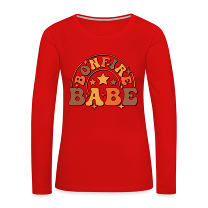 Bonfire Babe : Women's Premium Long Sleeve T-Shirt - red