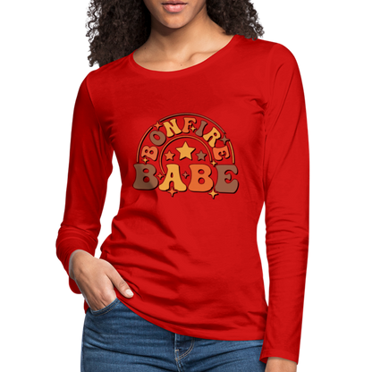 Bonfire Babe : Women's Premium Long Sleeve T-Shirt - red