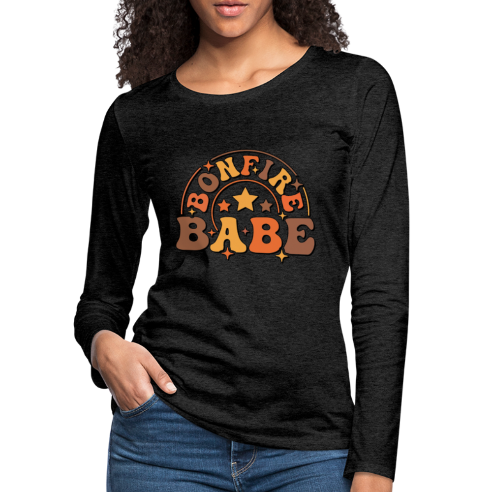 Bonfire Babe : Women's Premium Long Sleeve T-Shirt - charcoal grey