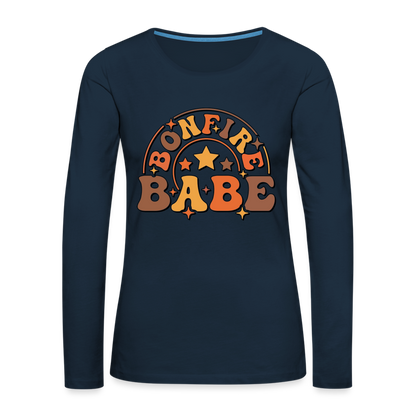 Bonfire Babe : Women's Premium Long Sleeve T-Shirt - deep navy