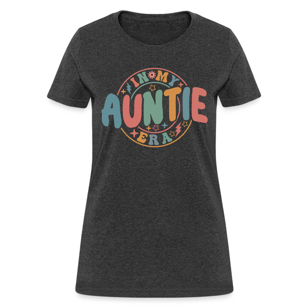 In My Auntie Era Women's Contoured T-Shirt Color: heather black