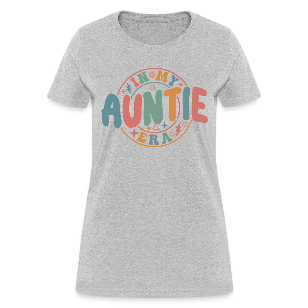 In My Auntie Era Women's Contoured T-Shirt Color: heather gray