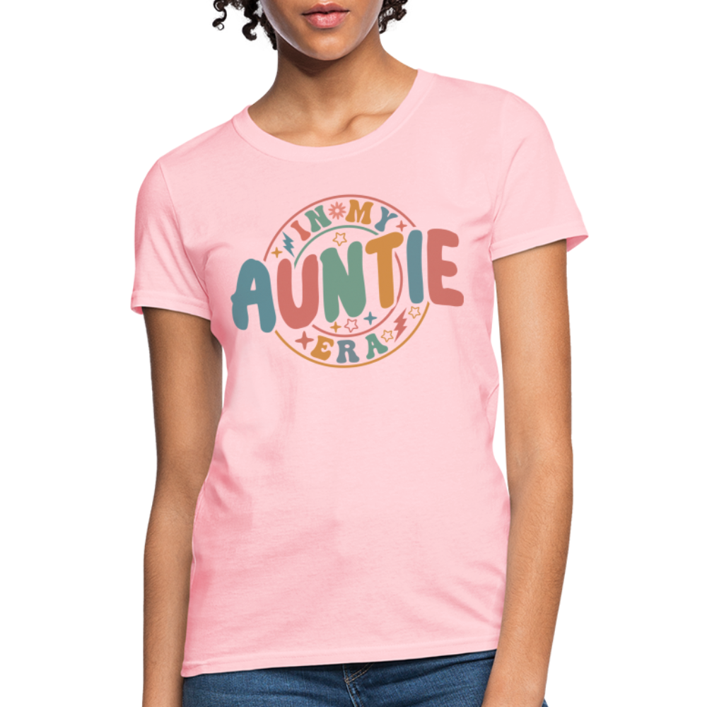 In My Auntie Era Women's Contoured T-Shirt Color: pink
