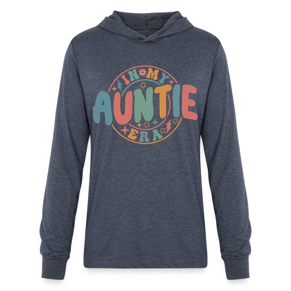 In My Auntie Era Long Sleeve Hoodie Shirt - heather navy