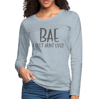 BAE Best Aunt Ever Premium Long Sleeve T-Shirt - heather ice blue