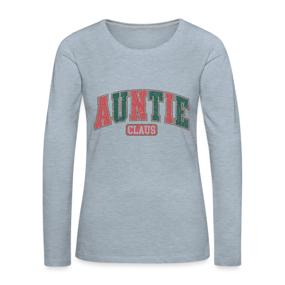 Auntie Claus Premium Long Sleeve T-Shirt - heather ice blue