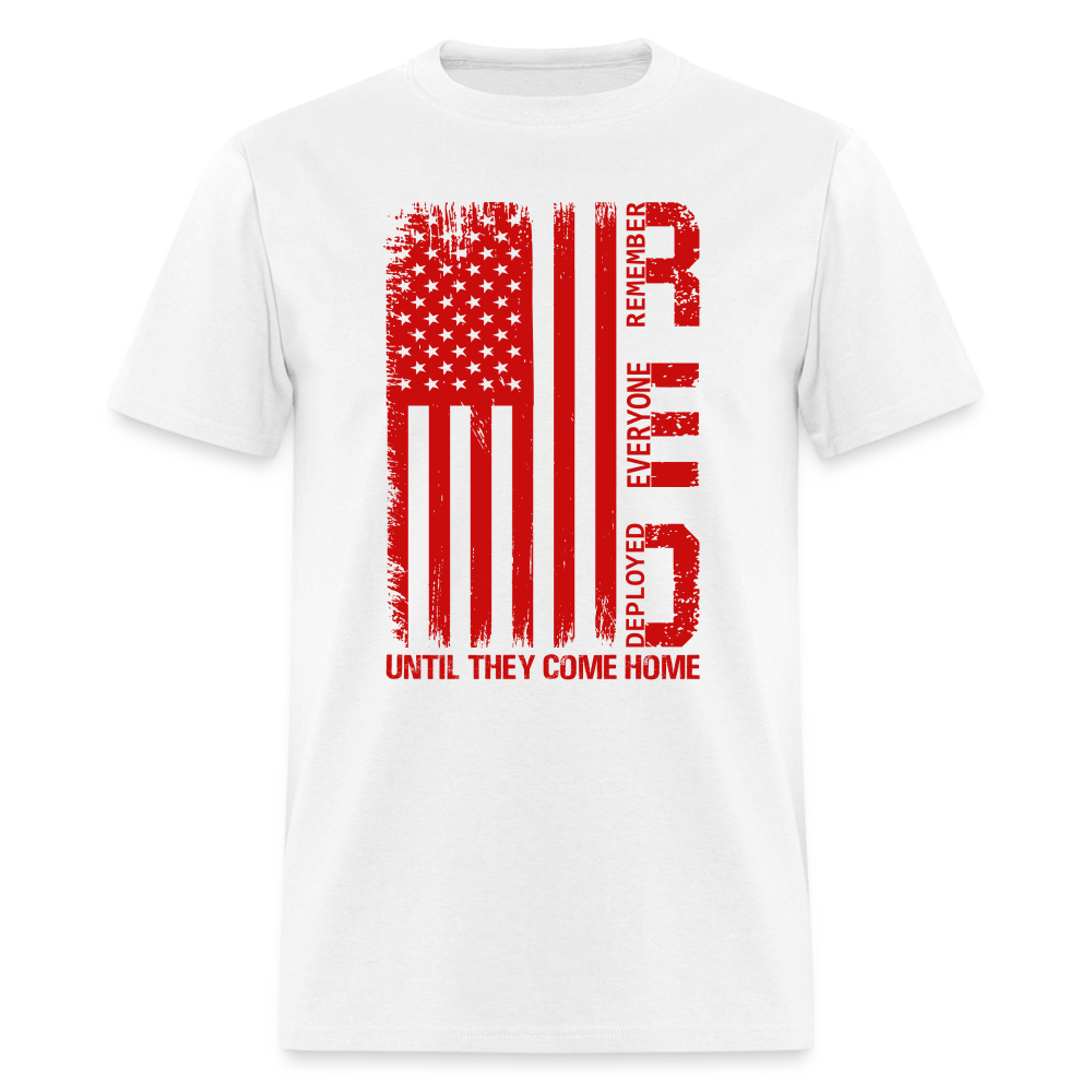 RED Remember Everyone Deployed T-Shirt (Until They Come Home) - white