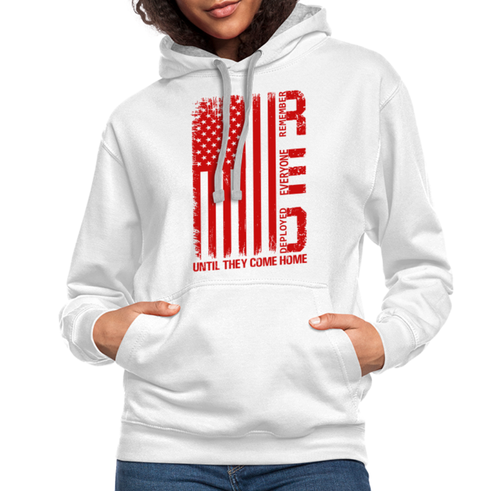 RED Remember Everyone Deployed Hoodie (Until They Come Home) - white/gray