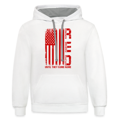 RED Remember Everyone Deployed Hoodie (Until They Come Home) - white/gray