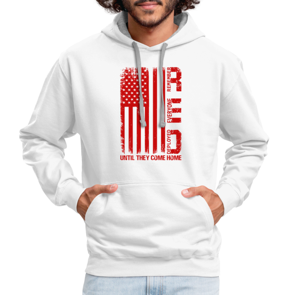RED Remember Everyone Deployed Hoodie (Until They Come Home) - white/gray