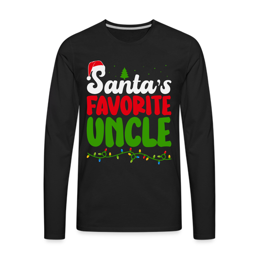 Santa's Favorite Uncle Premium Long Sleeve T-Shirt - black