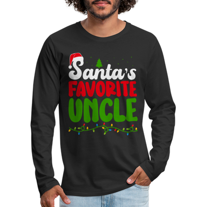 Santa's Favorite Uncle Premium Long Sleeve T-Shirt - black