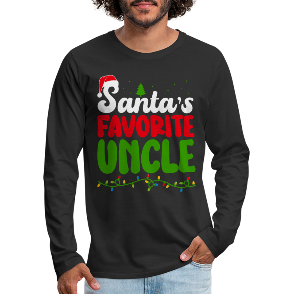Santa's Favorite Uncle Premium Long Sleeve T-Shirt - black