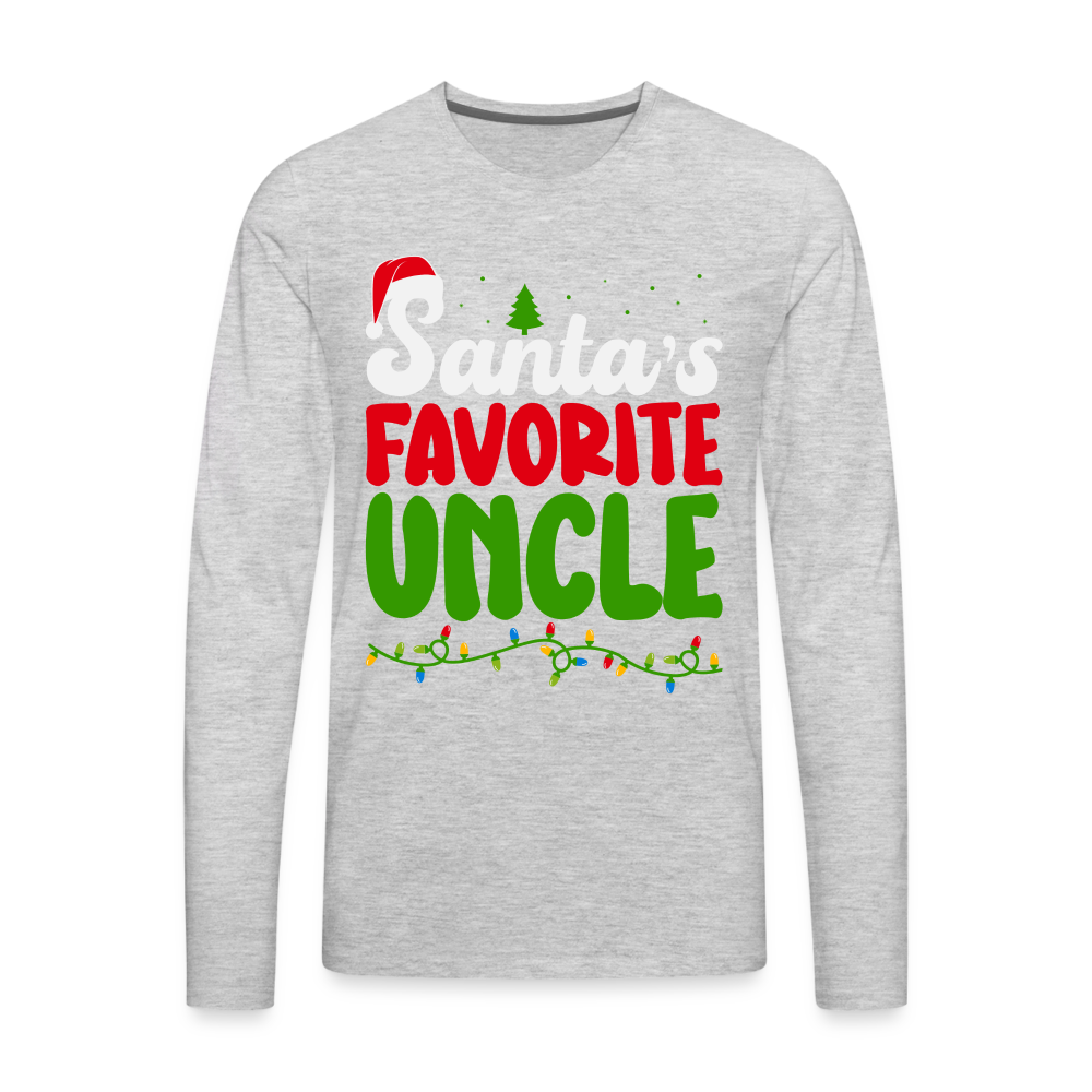 Santa's Favorite Uncle Premium Long Sleeve T-Shirt - heather gray