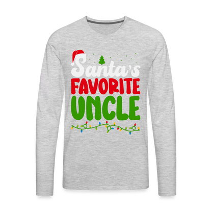 Santa's Favorite Uncle Premium Long Sleeve T-Shirt - heather gray