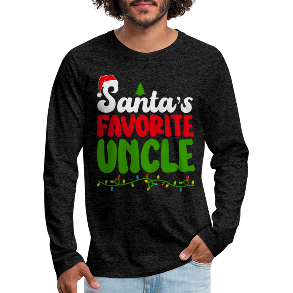 Santa's Favorite Uncle Premium Long Sleeve T-Shirt - charcoal grey