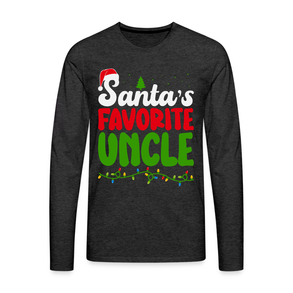 Santa's Favorite Uncle Premium Long Sleeve T-Shirt - charcoal grey