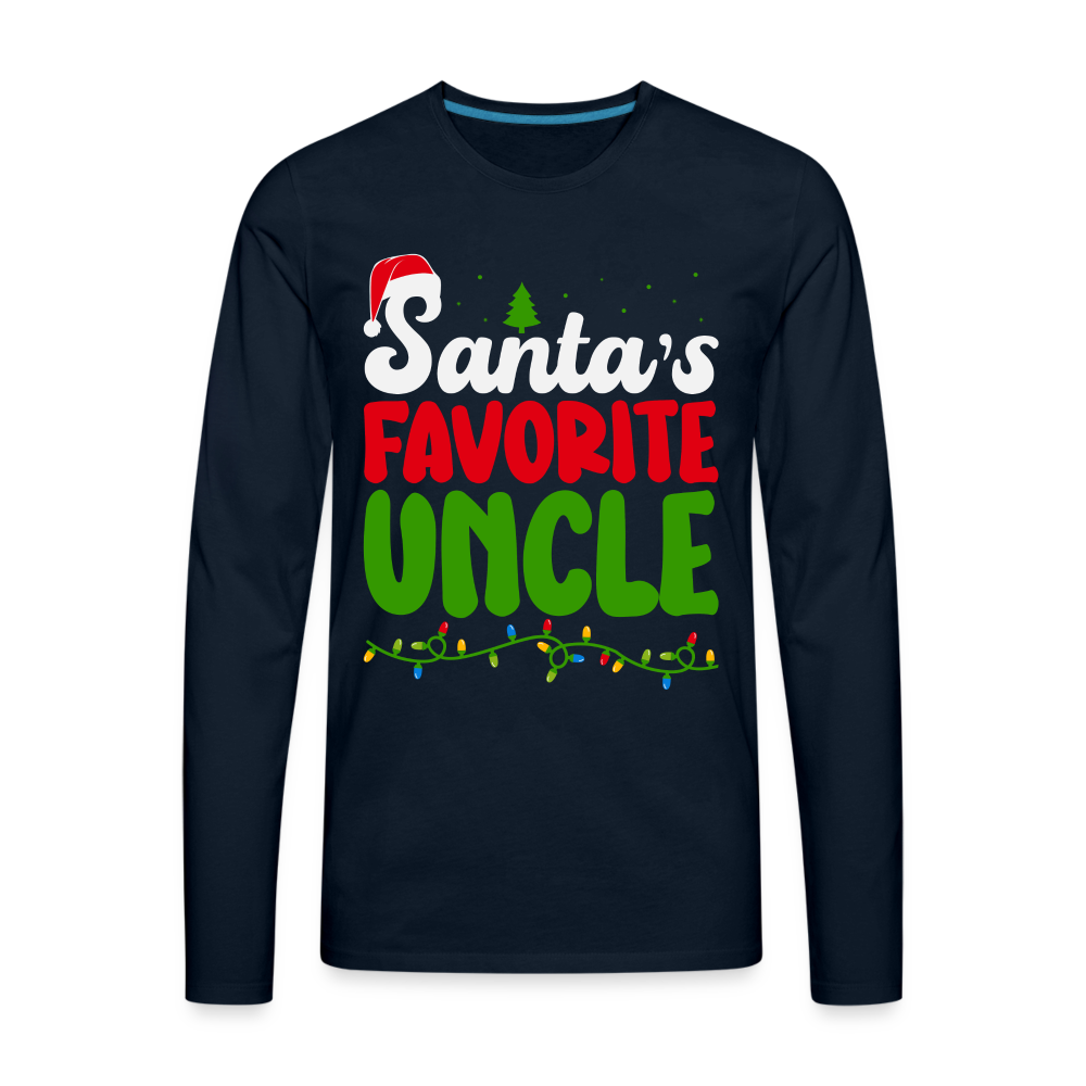Santa's Favorite Uncle Premium Long Sleeve T-Shirt - deep navy