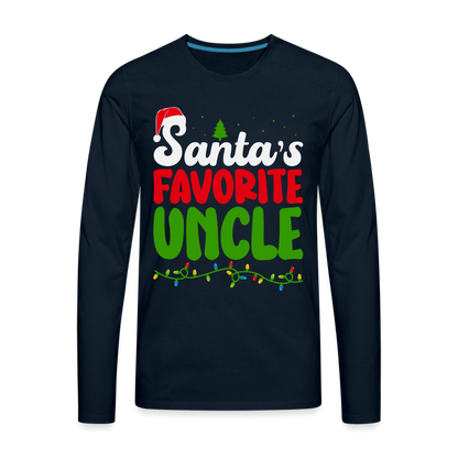Santa's Favorite Uncle Premium Long Sleeve T-Shirt - deep navy