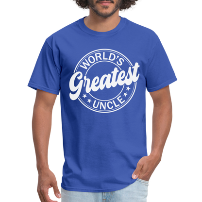 World's Greatest Uncle T-Shirt - royal blue