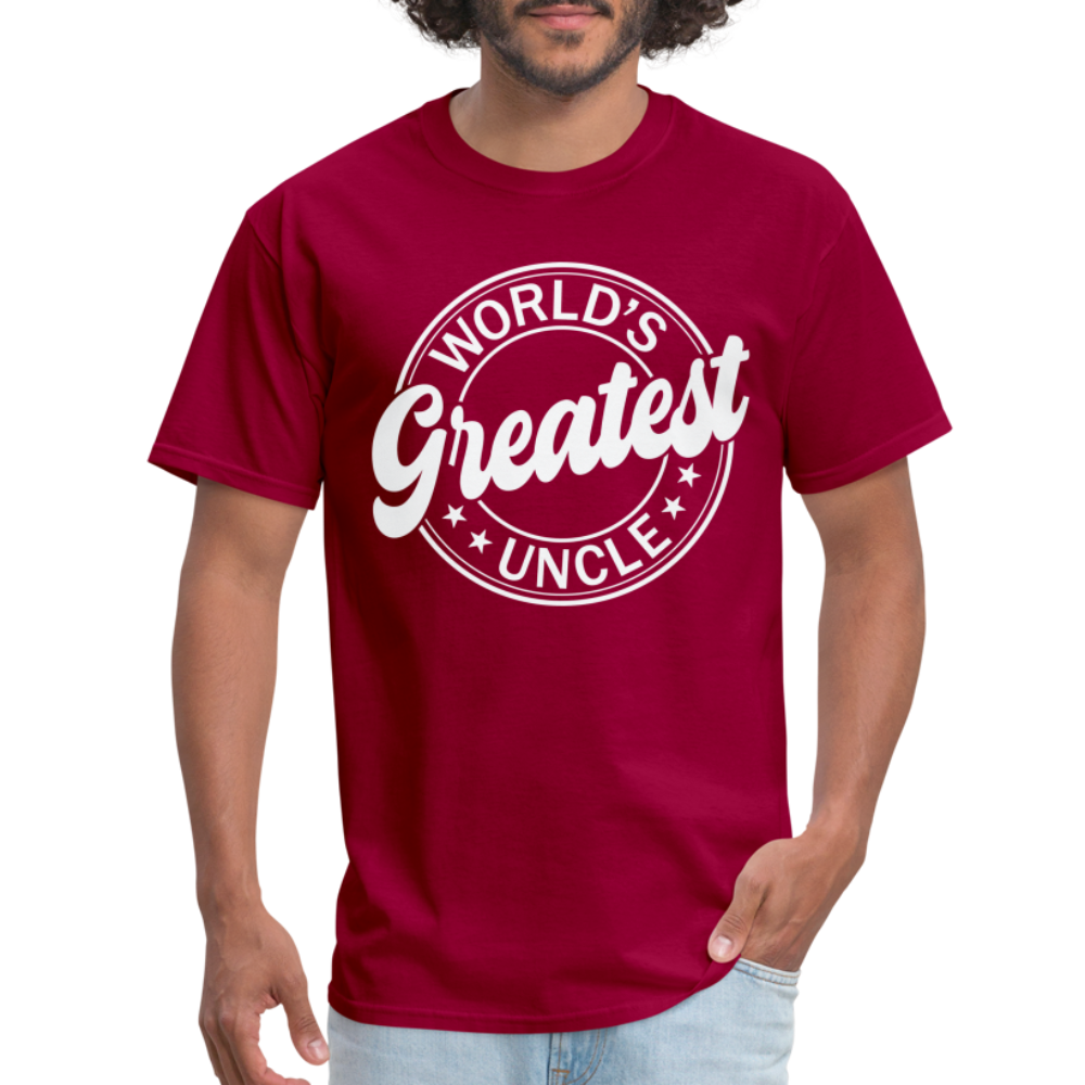 World's Greatest Uncle T-Shirt - dark red
