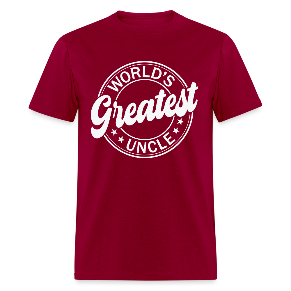 World's Greatest Uncle T-Shirt - dark red