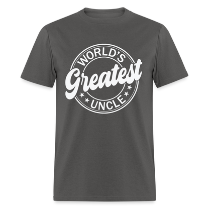 World's Greatest Uncle T-Shirt - charcoal