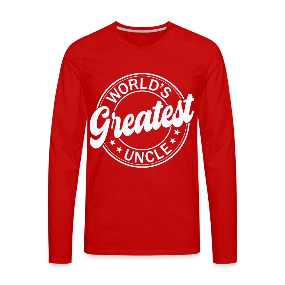 World's Greatest Uncle Premium Long Sleeve T-Shirt - red