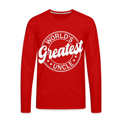 World's Greatest Uncle Premium Long Sleeve T-Shirt - red