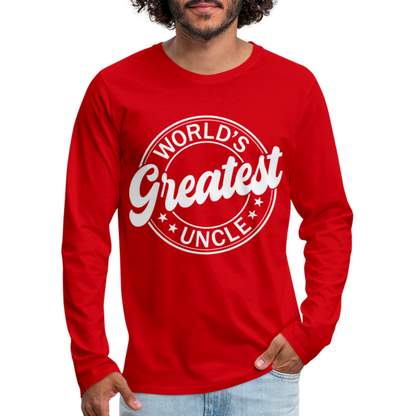 World's Greatest Uncle Premium Long Sleeve T-Shirt - red