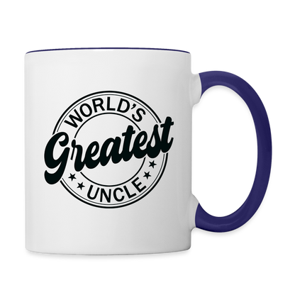 World's Greatest Uncle Coffee Mug - white/cobalt blue