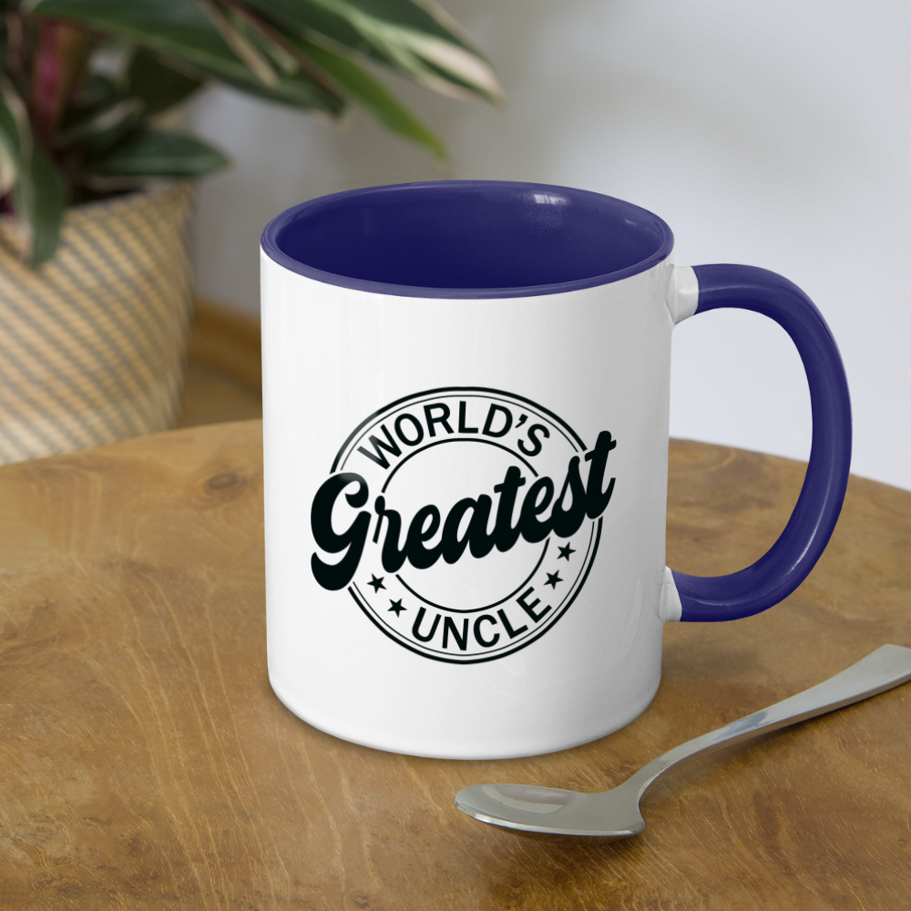 World's Greatest Uncle Coffee Mug - white/cobalt blue