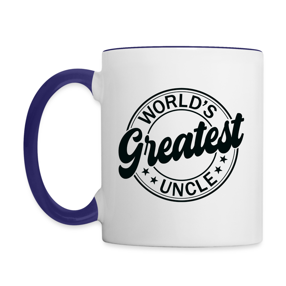 World's Greatest Uncle Coffee Mug - white/cobalt blue