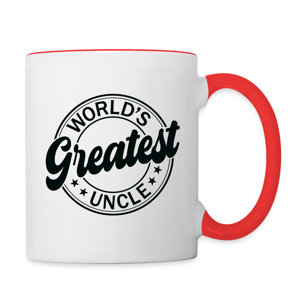 World's Greatest Uncle Coffee Mug - white/red