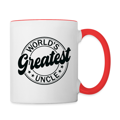 World's Greatest Uncle Coffee Mug - white/red