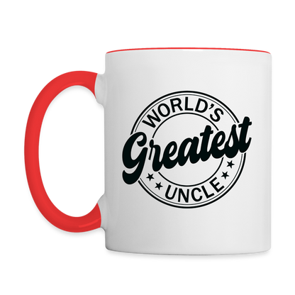 World's Greatest Uncle Coffee Mug - white/red