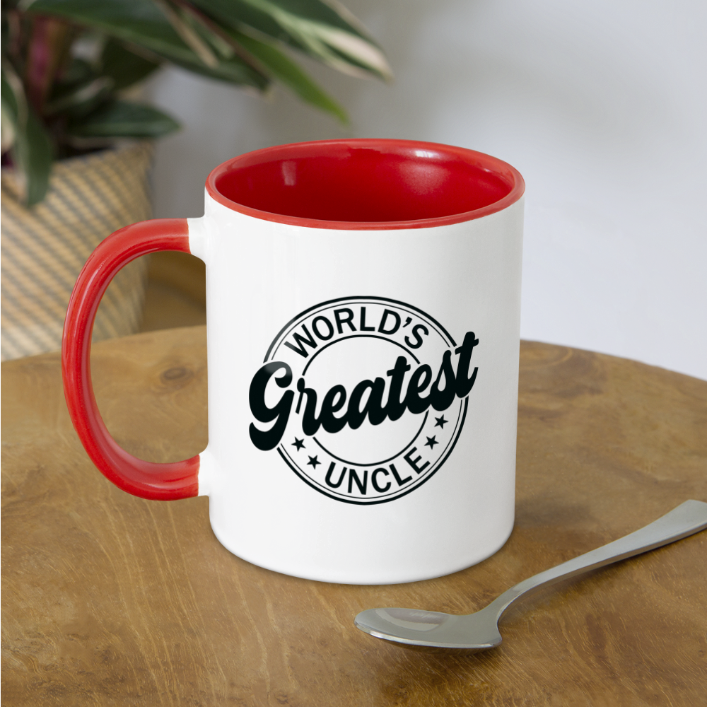 World's Greatest Uncle Coffee Mug - white/red