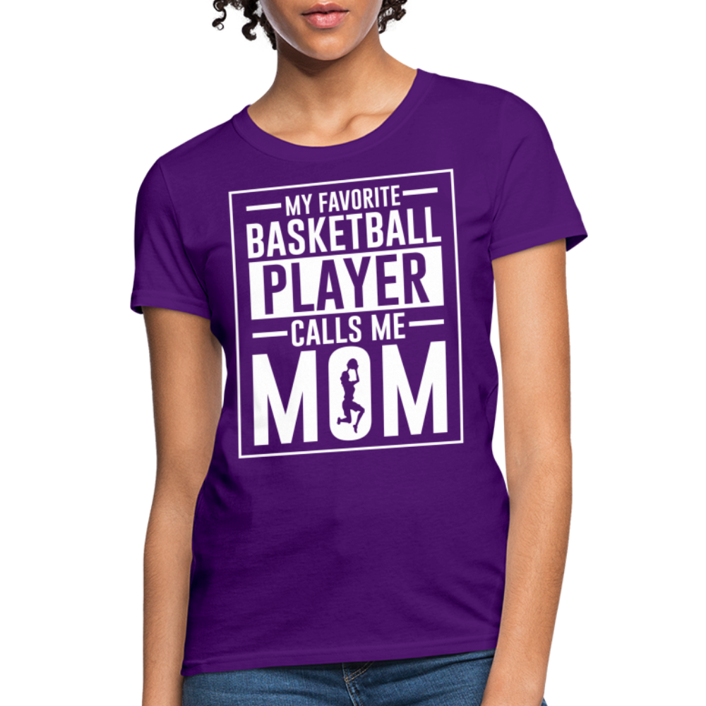 My Favorite Basketball Player Call Me Mom T-Shirt - purple